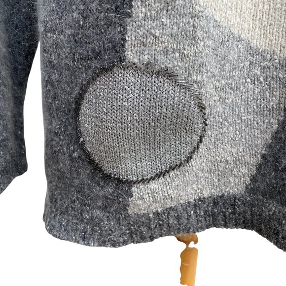Vintage Cristina Silk Angora Sequins Sweater Sz M Beaded Avant Garde Artsy Tunic - Picture 5 of 16
